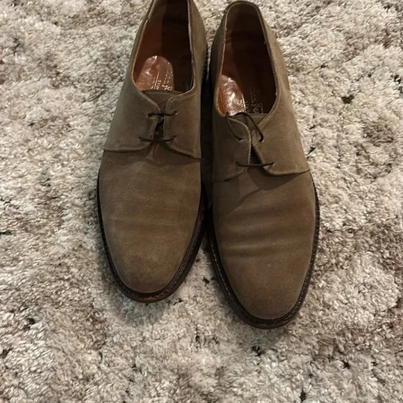 Salvatore Ferragamo Tan Suede Derbys Ferragamo Suede Derby Shoes - Brown Oxfords, Shoes  main image 3